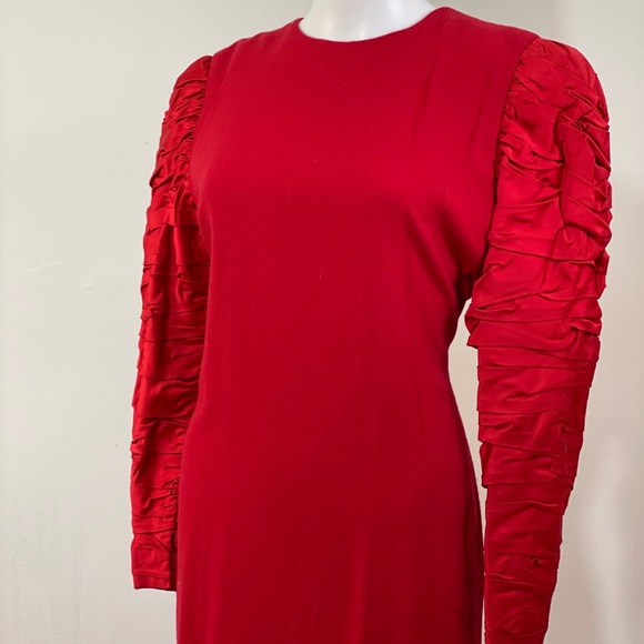 Vintage Bill Blass Dress with Statement Ruched Sleeves - Picture 4 of 16